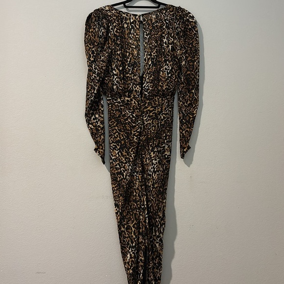 Ronny Kobo Anthropologie Astrid Sm Leopard Print Brown Black Ruched Sheath Midi - Picture 11 of 16